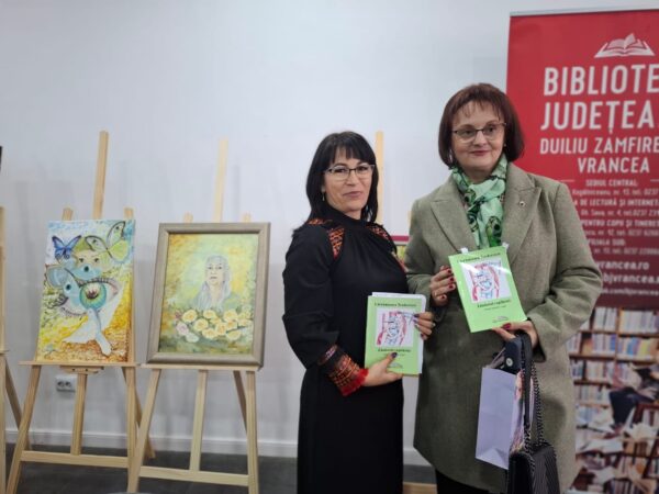 Prof. Burghelea a fost invitată să vorbească despre proiectul literar al colegei sale, prof. Lăcărmioara Teodorescu